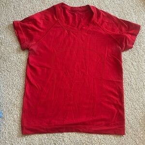 Red lululemon swiftly tech tee